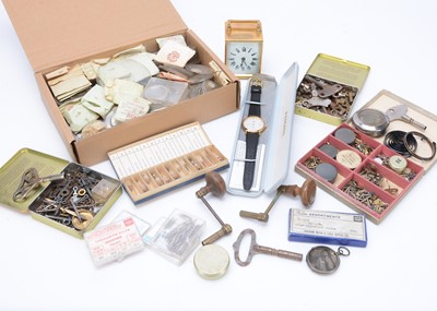 Lot 91 - A small box of useful watch parts