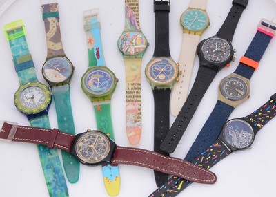 Lot 120 - Ten Swatch wristwatches