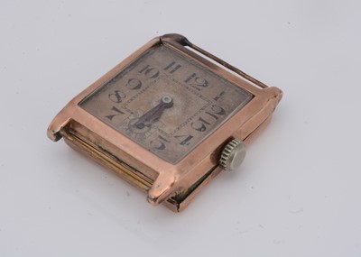 Lot 148 - An Art Deco period 9ct gold cased wristwatch