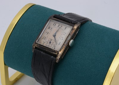 Lot 161 - A c1940s maual wind silver cased wristwatch