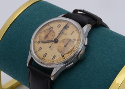 Lot 165 - A c1950s Leonidas manual wind chrome plated wristwatch