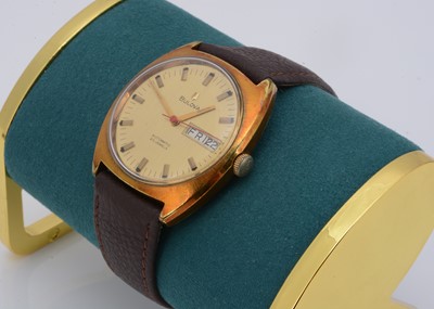 Lot 184 - A c1960s Bulova automatic gold plated wristwatch