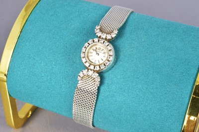 Lot 201 - A c1960s Omega lady's 18ct white gold and diamond set cocktail dress wristwatch