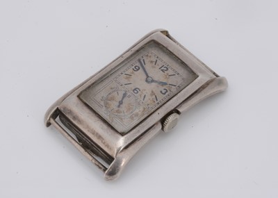 Lot 208 - A 1930s Rolex Prince manual wind silver cased wristwatch head