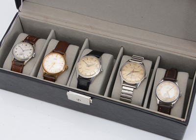 Lot 219 - Five 1950s and 1960s Smiths wristwatches