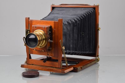 Lot 35 - A Mahogany & Brass Whole Plate Camera