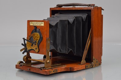 Lot 41 - A J Lancaster & Son Le Merveilleux Patent Quarter Plate Mahogany & Brass Camera