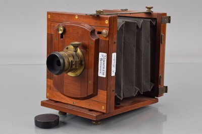 Lot 47 - A J Lanchester & Son Le Meritoire Quarter Plate Mahogany & Brass Camera