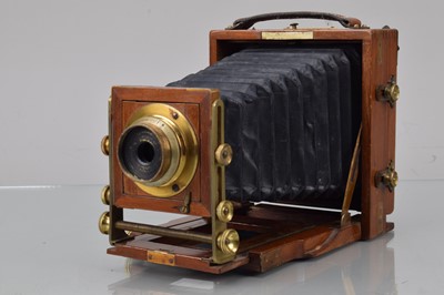 Lot 55 - A J Lancaster & Son 1901 B.B Instantograph Quarter Plate Mahogany & Brass Camera