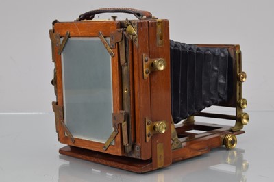 Lot 55 - A J Lancaster & Son 1901 B.B Instantograph Quarter Plate Mahogany & Brass Camera