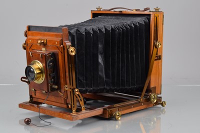 Lot 57 - A J Lizars Mahogany & Brass Half Plate Camera