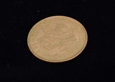 Lot 21 - A Netherlands 10 Gulden Gold Coin