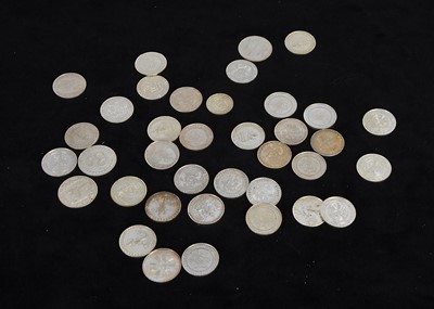 Lot 123 - A collection of thirty seven Indian Silver Religious Tokens