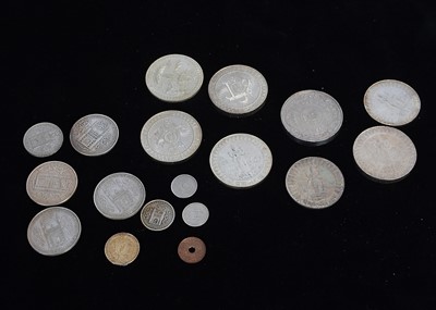 Lot 124 - A collection of Indian Silver Coins and religious tokens