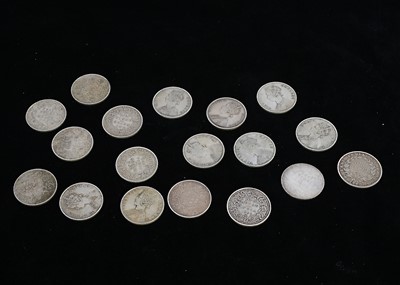 Lot 126 - A collection of eighteen Queen Victoria India silver Rupees