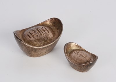 Lot 136 - A Pair of Taiwan Silver Shoe Ingots