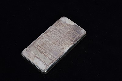 Lot 137 - A Johnson Matthey 10 Troy Ounce silver ingot