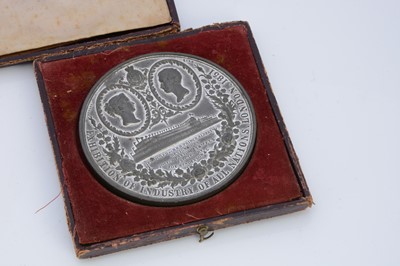 Lot 155 - An 1851 Victoria and Albert Crystal Palace Exhibition white metal medallion