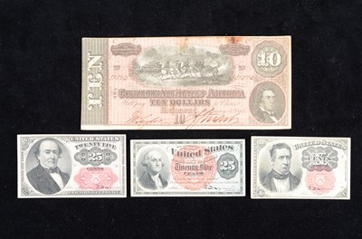 Lot 206 - A collection of four 19th Century United States banknotes