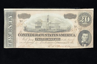 Lot 208 - Confederate States of America $20 banknote