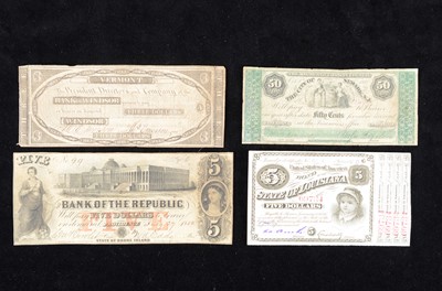 Lot 209 - A collection of four 19th Century United States banknotes