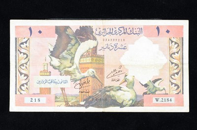 Lot 212 - Algeria 10 Dinars banknote