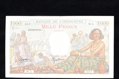 Lot 216 - Djibouti French Somaliland 1000 Francs banknote