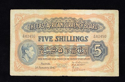 Lot 217 - The East African Currency Board 5 Shillings Banknote