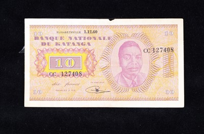 Lot 221 - Katanga 10 Francs banknote