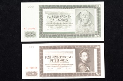 Lot 278 - Bohemia and Moravia 1000 Korun banknote