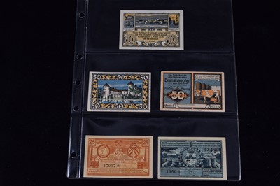 Lot 281 - A  collection of  German Notgeld emergency money banknotes