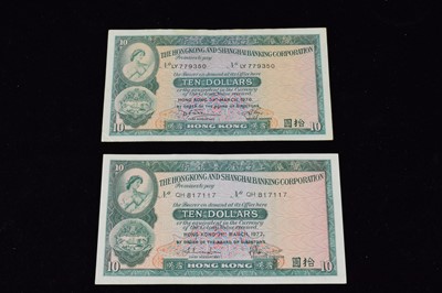 Lot 283 - A collection of bank notes from Hong Kong China and Japan