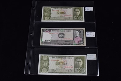 Lot 299 - A large collection of banknotes from South America