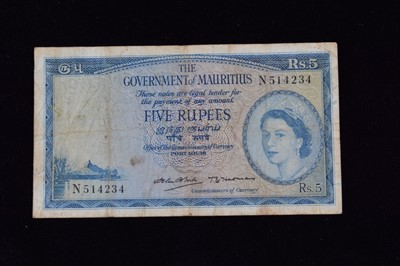 Lot 311 - Mauritius 5 Rupees banknote