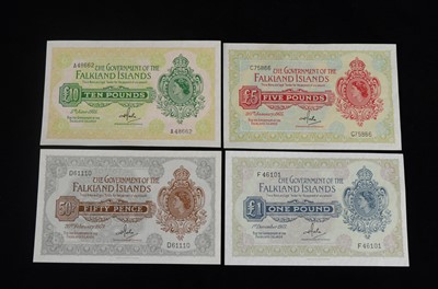 Lot 313 - A collection of four Falkland Islands Bank notes