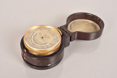 Lot 247 - A G.Saunders brass pocket barometer/compass