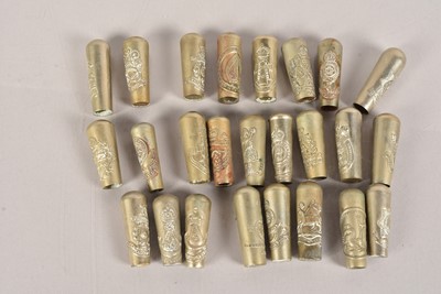 Lot 304 - A collection of 25 Regimental Swagger Stick Tops