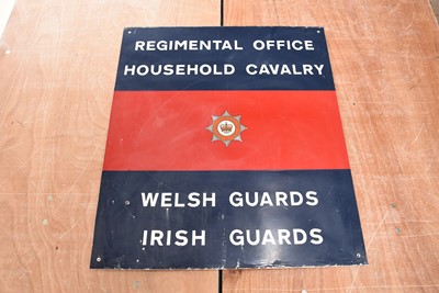 Lot 316 - An aluminium Regimental Office Household Cavalry sign