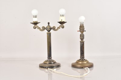 Lot 345 - A plated Naval table lamp