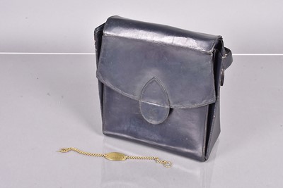 Lot 408 - A WWII Wren's leather handbag and dog tag