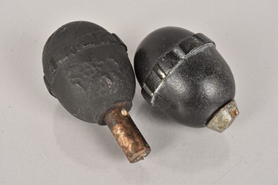 Lot 500 - Two inert WWI German 'Egg' grenades