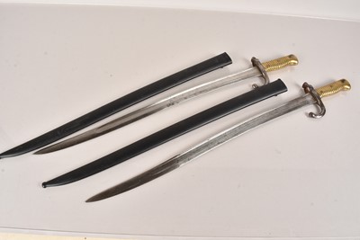 Lot 552 - Two French Yataghan Bayonets and scabbards