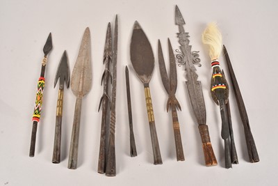 Lot 584 - A collection of African and Tribal Spearheads