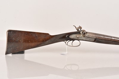 Lot 608 - A Double Barrelled Percussion Cap Shotgun