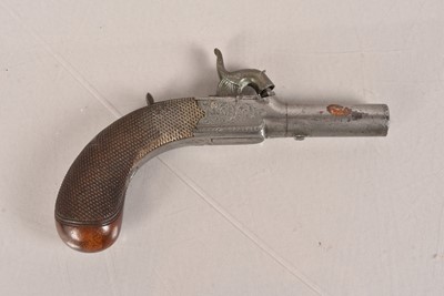 Lot 618 - A Single Shot Percussion cap pistol by Smith of Braintree