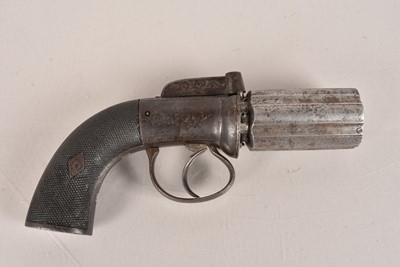 Lot 620 - A 19th Century Percussion Cap Pepperpot Pistol