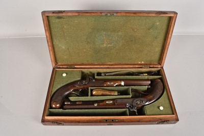 Lot 623 - A pair of 19th Century Lacy & Co of London Percussion Cap Duelling Pistols