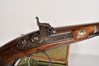 Lot 623 - A pair of 19th Century Lacy & Co of London Percussion Cap Duelling Pistols