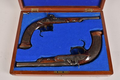 Lot 625 - A pair of 18th Century Continental Percussion Cap Pistols