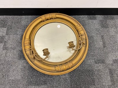 Lot 8 - An Edwardian gilt girandole mirror